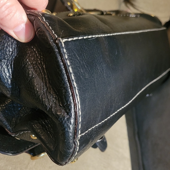 Michael Kors genuine leather studded satchel - Picture 4 of 7